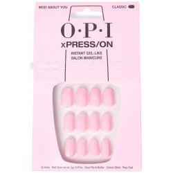 NEW OPI xPRESS/ON Mod About You | Baby Pink Short Round Press On Nails | With Nail Glue | Long Lasting, Reusable, Non-damaging