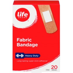 NEW 20/PACK Life Brand Fabric Bandage Heavy Duty - 1 X 3 1/4