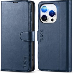 NEW TUCCH Case for iPhone 15 Pro Case Wallet 6.1, [TPU Shockproof Inner Shell] PU Leather [RFID Blocking] 4 Card Slots Magnetic Kickstand Protective Cover Compatible with iPhone 15 Pro 5G 2023, Dark Blue