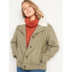 NEW SIZE 4X Old Navy - Soft-Brushed Sherpa-Trim Jacket for Women