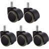 NEW OMYOFFICE 5/Pack Office Chair Casters Wheels with Universal Standard Size 11mm Stem Diameter and 22mm Stem Length (0.43inch X 0.86inch), Support up to 550LBs Weight