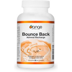 NEW EXP: 02/2026 - Orange Naturals - Bounce Back - 90 v-caps - Adrenal Recharge Supplements - Adaptogens Helps Improve Energy, Pressure Relief, Physical And Mental Performance, Promote Relaxation and Glandular Repair