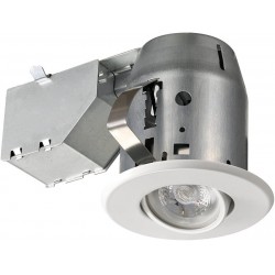 NEW Globe Electric 90679 3 Swivel Round Trim Recessed Lighting Kit, White, Easy Install Push-N-Click Clips, 3.25 Hole Size, Recessed Lights, Dimmable, Ceiling Light, Porch Light, Home Improvement