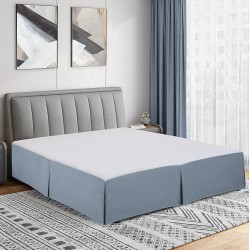 NEW FULL SIZE Cathay Home Double Brushed Microfiber Pleated Easy Fit Bed Skirt, Ultra Soft, Fade and Wrinkle Resistant - Blue Fog, Full