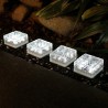 NEW XINGTONG Solar Brick Lights - Solar Ice Cube Lights Outdoor Waterproof Paver Lights Landscape Path Lights Lamp for Garden Courtyard Pathway, Christmas Festival Decorative (Cold White 4 Pack)
