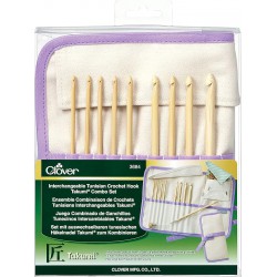 NEW Clover Takumi Bamboo Interchangeable Tunisian Crochet Hook Set (3684)