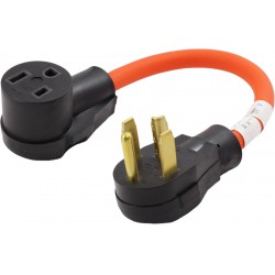 NEW AC Connectors 1.5FT 30Amp 4 Prong 14-30P Dryer Plug to 50Amp 250V Welder adapter(NEMA 14-30P to 6-50R) [S1430650-018]