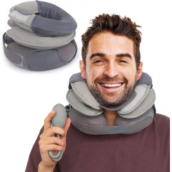NEW Cervical Neck Traction Device, LK Inflatable Neck Stretcher with Removable Air Pump, Adjustable Neck Brace for Use at Home or Travel, Provide Cervical Spine Alignment and Support(with Pillow Cover)