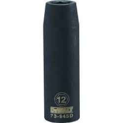 NEW DeWalt DWMT73945OSP Impact Socket, 12 Millimeter Socket, 1/2 Inch Drive, 6-Point, CR-440 Steel, Black Oxide