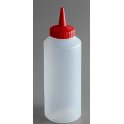 NEW Vollrath 2812-1302 Traex® Color-Mate™ 12 oz. Clear Single Tip Standard Squeeze Bottle with Red Cap