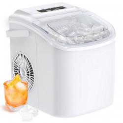 NEW Silonn Ice Makers Countertop, 9 Cubes Ready in 6 Mins, 26lbs in 24Hrs, Self-Cleaning Ice Machine with Ice Scoop and Basket, 2 Sizes of Bullet Ice for Home Kitchen Office Bar Party