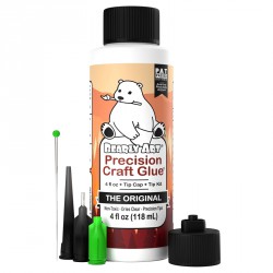 NEW Bearly Art Precision Craft Glue - The Original - 4fl oz - Tip Kit Included - Dries Clear - Metal Tip - Wrinkle Resistant - Flexible and Crack Resistant - Strong Hold Adhesive