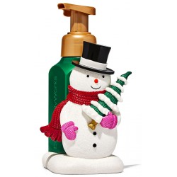 NEW BATH & BODY WORKS Snowman with Tree Sleeve Gentle Foaming Soap Holder