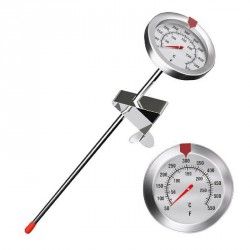 NEW defull 12 Deep Fry Thermometer with Clip Instant Read Dial Thermometer 12 inch Stainless Steel Stem Meat Thermometer Cooking Thermometer for Turkey, BBQ, Grill