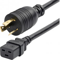 NEW StarTech.com 6ft (1.8m) Heavy Duty Power Cord, Twist-Lock NEMA L6-20P to IEC 60320 C19, 20A 250V, 12AWG, Heavy Gauge Plug Converter Cable - UL Listed (ZA16-2600-POWER-CORD)