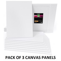 NEW Arteza Painting Canvas PanelS, 8x10, Set of 3, Primed White, 100% Cotton with Recycled Board Core, For Acrylic, Oil, Other Wet or Dry Art Media, For Artists, Hobby Painters, Kids