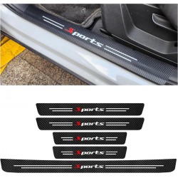 NEW Car Door Sill Protector Kit,1PCS Bumper Protector Stickers + 4PCS Car Door Edge Guards for Protect Car from Scratches,Carbon Fiber Trunk Door Entry Guard Sticker for Car Truck SUV (Sport/White