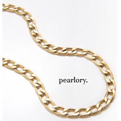 NEW PEARLORY 18K Gold Plated Minimalist Chain Necklace