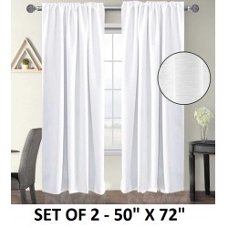 NEW Set of 2,100% Slub Cotton Duck Curtain White,Cotton Duck Reverse Tab Top Window Panels-50x72 inch,Machine Washable for Easy Care