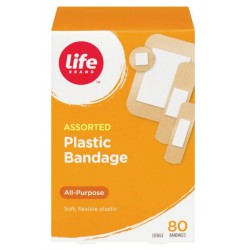 NEW EXP 08/2027 Life Brand LB Bandages Assorted Bandages 1 EA 80CT