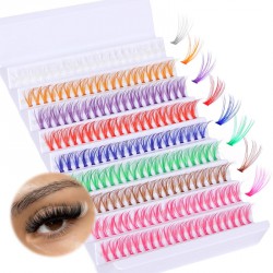 NEW COLOURED Lash Clusters 14/16mm Eyelash Extension ColoURED CLUSter Lashes 6 Colors Mixed Individual Lashes 240 PIECES