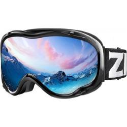 NEW ZIONOR Lagopus Ski Snowboard Goggles UV Protection Anti-fog Snow Goggles, BLACK