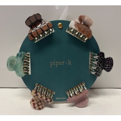 NEW 6 PACK PIPER K HAIR CLIPS
