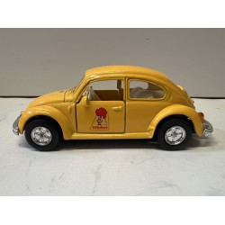NEW St Hubert Chicken Restaurent Volkswagen Yellow Beetle Diecast 1:34, Vintage 1997 Tin Beetle