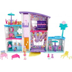 NEW Polly Pocket Playset with 3-Inch Doll and Party Accessories, Poppin' Party Pad Transforming Playhouse Toy