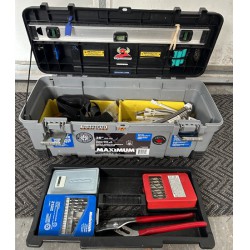 USED TOOL BOX WITH TOOLS AND ACCESSORIES