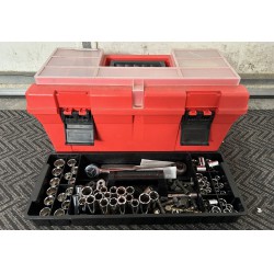 USED TOOL BOX WITH TOOLS AND ACCESSORIES