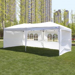 LIGHTLY USED Goutime Party Tent 10x20 ft pop up Canopy Tent,Wedding Tent for Garden Dining and Outdoor,Instant Folding W/4 Removable Sidewalls W/Wheel Bag