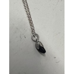 NEW 925 STERLING SILVER CHAIN WITH BLACK STONE PENDANT