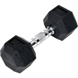 NEW JFIT, 20lb Rubber Hex Dumbbell, Single