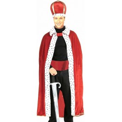 NEW MENS (ONE SIZE) Forum Novelties King Robe and Crown Set, RED