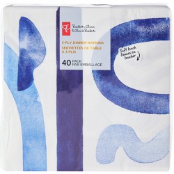 NEW PC 3 Ply Dinner Napkins 40 Pack - Water Lines