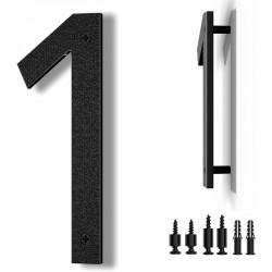 NEW 10 Inch Large Modern House Numbers, Black Floating Outside Address Numbers, ABS Plastic Big House Numbers for Door Yard Street Garage Gate (1)