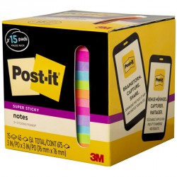 NEW Post-it Super Sticky Notes - 15 - 3 x 3 - Square - 45 Sheets per Pad