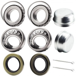 NEW 2 Set Fits for 1'' Axles Trailer Wheel Hub Bearings Kit, L44643/L44610,1.000 ID, 1.980 OD, 0.580 Width，12192TB Seal OD 1.980'',Dust Cover and Cotter Pin