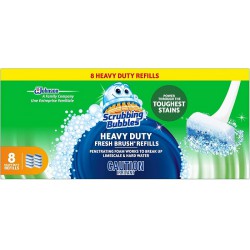 NEW Scrubbing Bubbles Toilet Bowl Cleaner, Heavy Duty Fresh Brush Toilet Cleaning Flushable Refills, 8 Refills Total