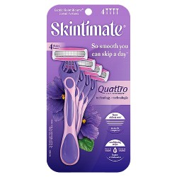 NEW Skintimate Exotic Violet Blooms 4-Blade Disposable Razor, 4 Count