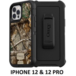 NEW OtterBox iPhone 12 & iPhone 12 Pro Defender Series Case - Realtree Edge (Black/Realtree Edge Graphic), Rugged & Durable, with Port Protection, Includes Holster Clip Kickstand