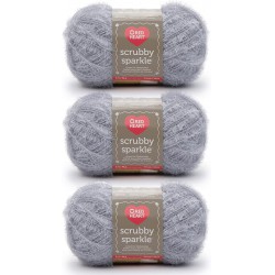 NEW 3 PACK Red Heart Scrubby Sparkle Oyster Yarn - 3 Pack of 85g/3oz - 174YDS - Polyester