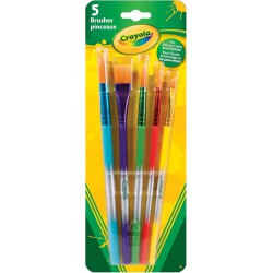 NEW Crayola 05-3506 5 Assorted Premium Paint Brushes, School, Craft, Painting and Art Supplies, Kids, Ages 3,4, 5, 6 and Up, Back to School, School Supplies, Arts and Crafts, Gifting