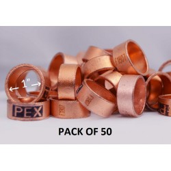 NEW D.N 50 Pieces Heavy Duty 1 Crimp Rings, Copper Crimp Clamp Ring 1 Inch Plumbing PEX Fittings, Tubing, Pipe Connections (Pack of 50, 1_Inch)