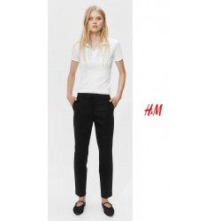 NEW WOMENS SIZE 10 H&M RELASTIC WAIST SLACKS, REGULAR WAIST, ANKLE LENGTH, BLACK