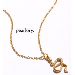 NEW PEARLORY GOLD PLATED Snake Pendant Necklace