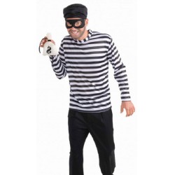 NEW RUBIES STANDARD SIZE/LARGE Burglar Costume Cartoon-Style Striped