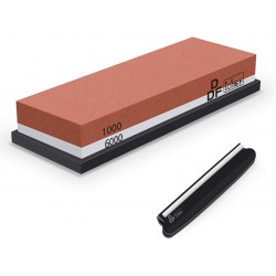 NEW DDF iohEF Sharpening Stone, Whetstone grit 1000/6000, Professional 2-in-1 Double-Sided Knife Sharpener with Non-Slip Silicone Base and Angle Guide (red)