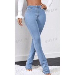 NEW SMALL (4) SHEIN SXY Slant Pocket Flare Leg Jeans